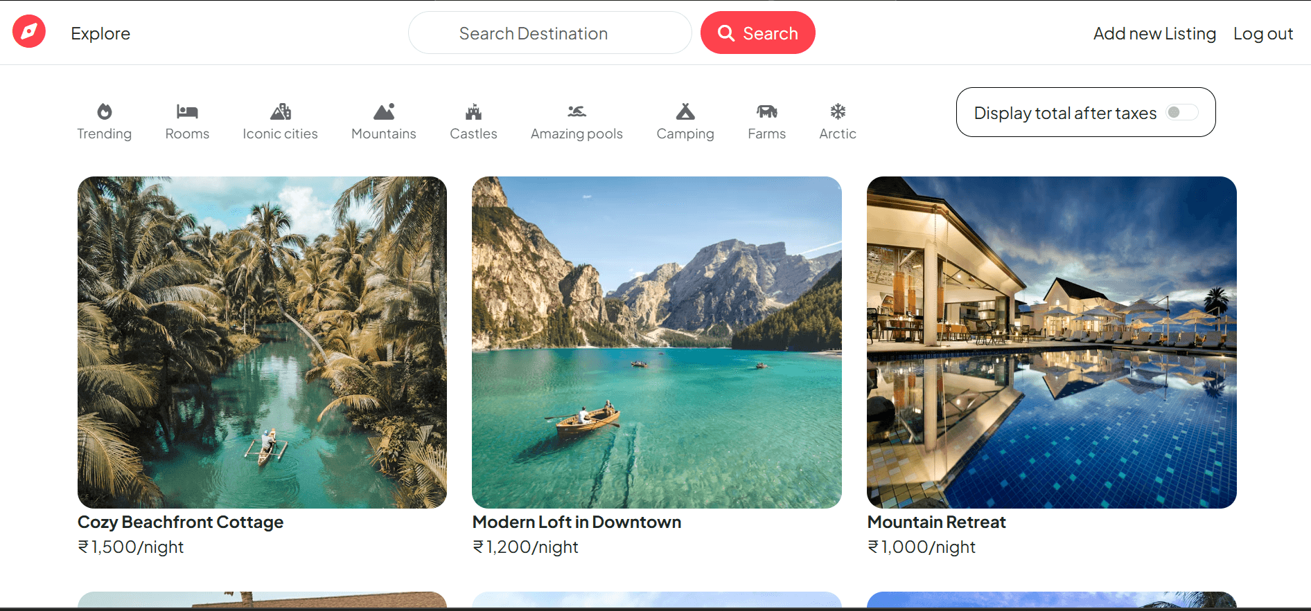 Wanderlust — Airbnb Clone