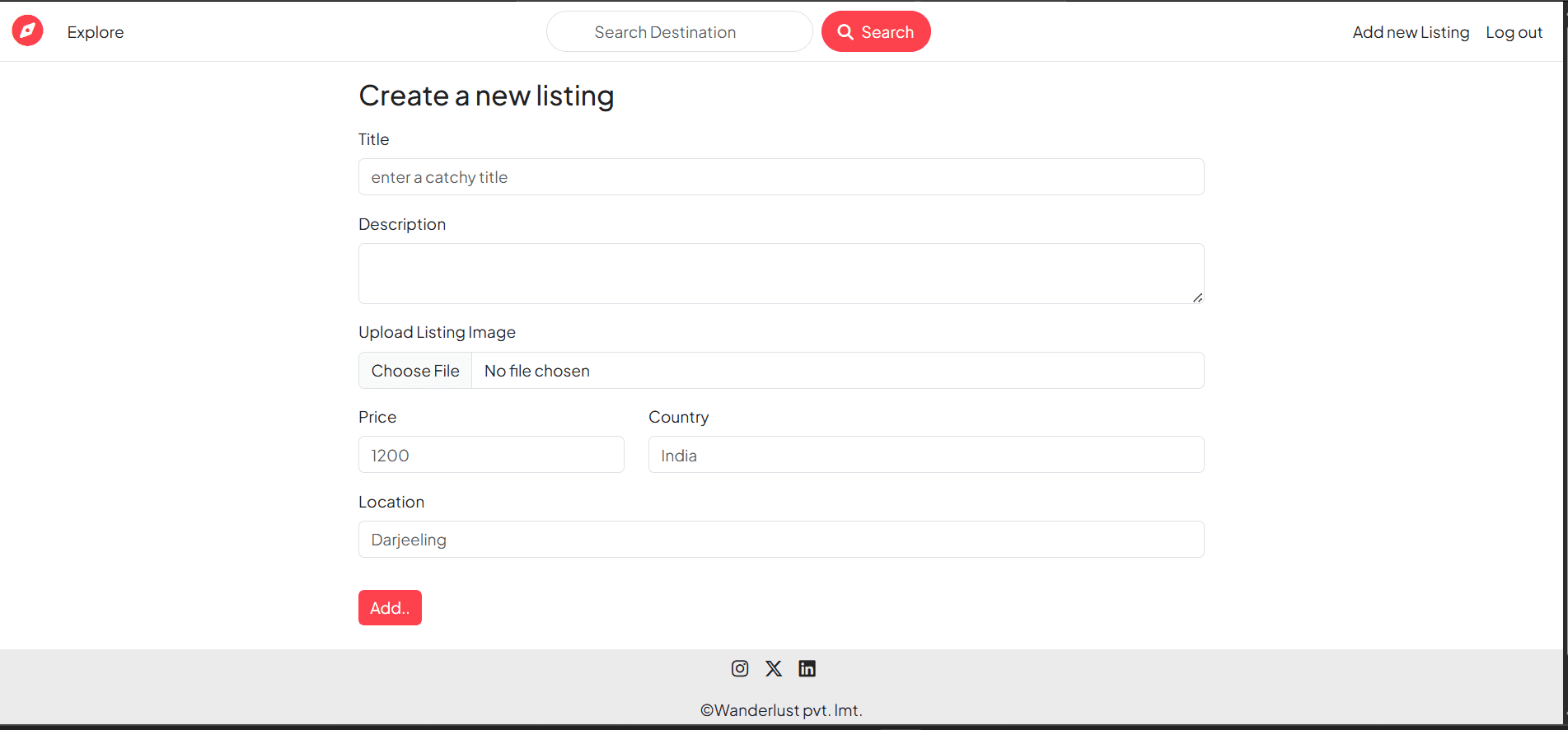 Wanderlust — Airbnb Clone